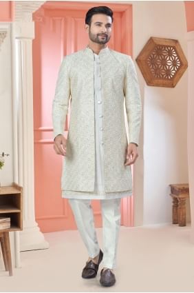 Art silk Art silk Men Kurta with Embroidered KURR439