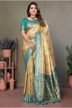 Banarasi silk Saree with Weaving in Beige  SR28300