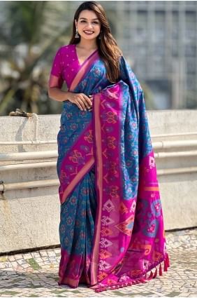 Blue Weaving Silk Saree SR28020