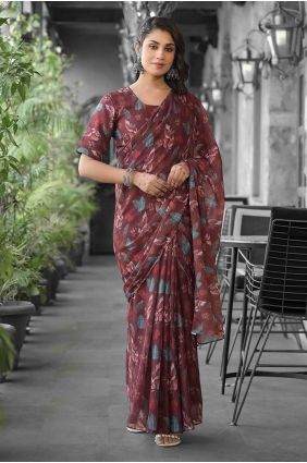 Georgette Gown Dress with Printed GW1274