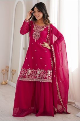 Chanderi silk Chanderi silk Palazzo Suit with Thread PZ4419
