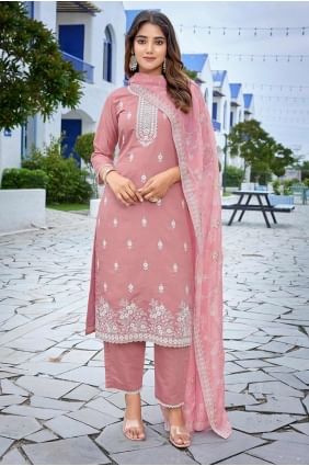 Chanderi Straight Suit with Digital print SK155409