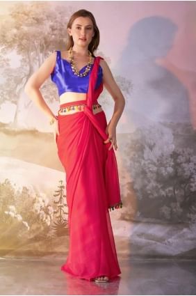 Chiffon Saree in Gajri  with Printed SR28131