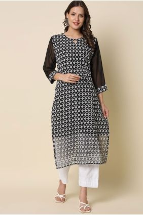 Georgette Georgette Kurti with Chikankari KTI2726