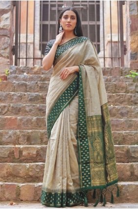 Chiku Saree with Zari Cotton SR30240