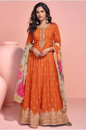 Chinon  Anarkali Suit with Embroidered AS4105