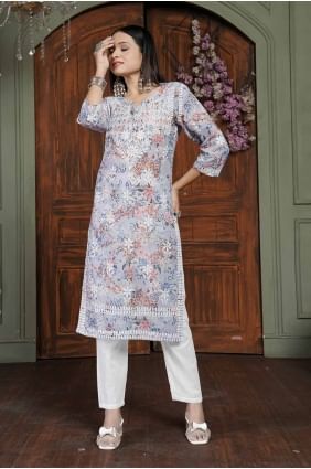 Cotton Chikankari Orange  Salwar Kameez with Dupatta SK155036