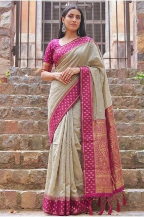 Chiku Saree with Zari Cotton SR30241