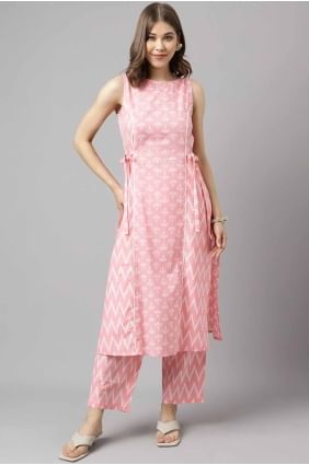 Cotton Plain Baby pink Kurti  KTI2653