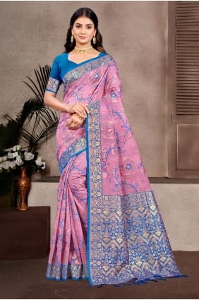 Weaving Saree in Light pink Cotton SR29406