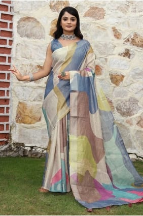 Multicolor Cotton Saree with Printed SR29069