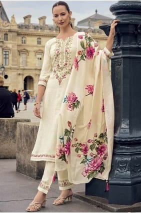 Jacquard Jacquard Salwar Kameez with Printed SK155890