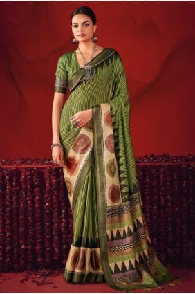 Mahendi Digital print Saree in Silk SR29520