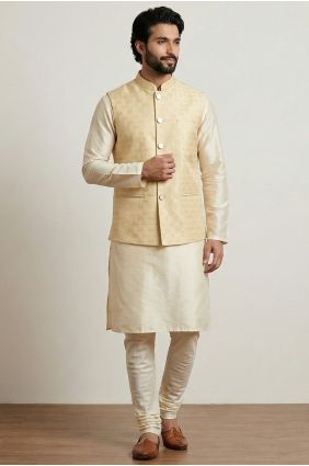 Golden Men Kurta Dupion with Jacket KURR274