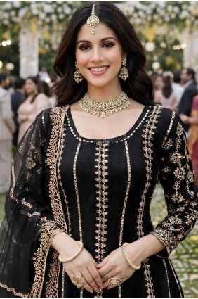 Chinon chiffon Chinon chiffon Palazzo Suit with Embroidered PZ4400