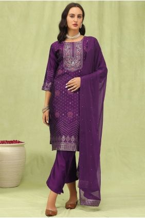 Jacquard Salwar Kameez with Embroidered SK15840