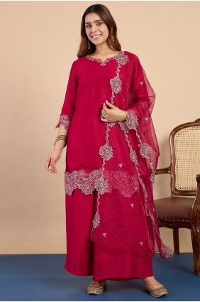 Rani Palazzo Suit in Silk with Embroidered PZ4497
