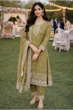 Silk Silk Salwar Kameez with Embroidered SK15682