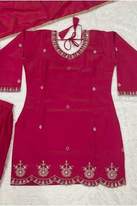 Silk Salwar Kameez with Embroidered SS1387