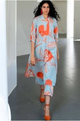 Embroidered Viscose Sky blue  Straight Pant Suit with Dupatta SK155522