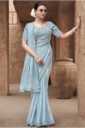 Firoji Satin Saree with Embroidered SR28047