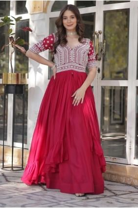 Georgette Gwon in Pink with Embroidered GW1121