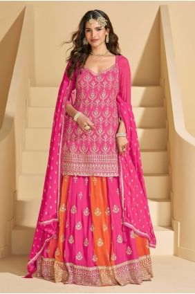 Lehenga Choli in Pink Georgette with Embroidered LC8508