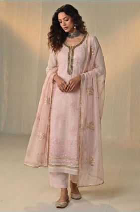 Georgette Salwar Kameez with Thread in Light pink SK15641