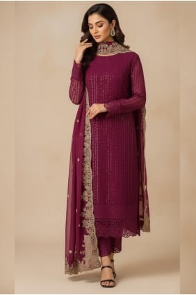 Georgette Georgette Eid Salwar Kameez with Zari SK155918