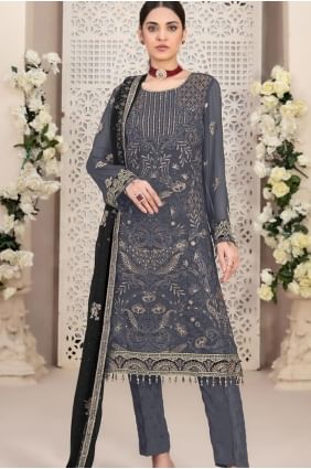 Grey Georgette Eid Salwar Kameez SK155122