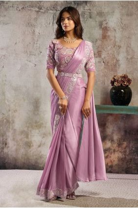 Pink Hand Satin Saree SR29799