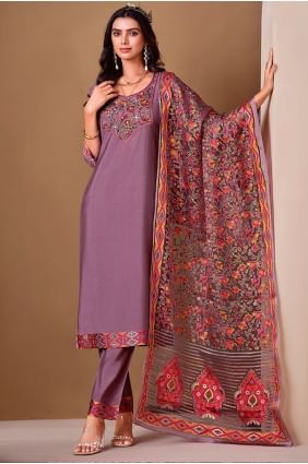 Silk Salwar Kameez with Embroidered SK155798
