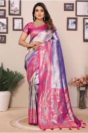 Lavender  Weaving Saree in Banarasi silk SR28251