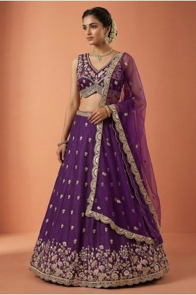 Chinon chiffon Chinon chiffon Lehenga Choli with Embroidered LC9229