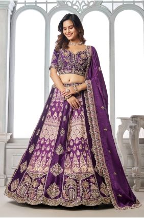 Purple Lehenga Choli with Hand Silk LC9109