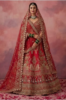 Red Thread Silk Lehenga Choli LC9003