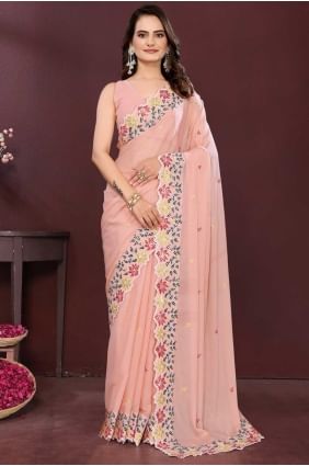 Light pink Weaving Georgette Saree SR28828