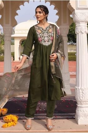 Mahendi  Embroidered Salwar Kameez in Cotton SK155179
