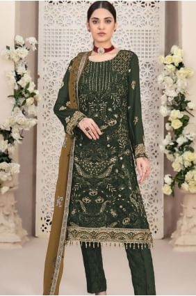 Mahendi green Georgette Eid Salwar Kameez SK155126