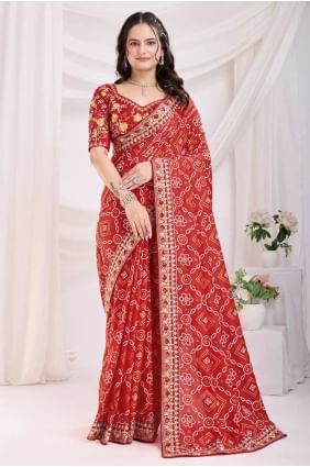 Maroon Printed Silk Saree SR28176