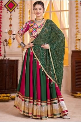 Multicolor Viscose Lehenga Choli with Weaving LC8626