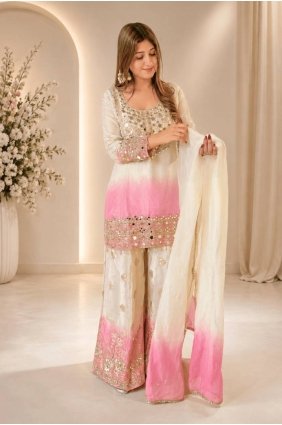 Tissue Tissue Palazzo Suit with Embroidered PZ4539