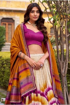 Silk Multicolor Lehenga Choli in Printed LC9024