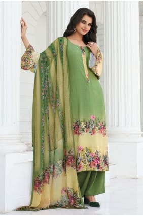 Multicolor Crepe Digital print Salwar Kameez with Dupatta SK156066