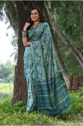 Tussar silk Multicolor Saree in Printed SR29335