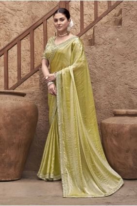 Musterd Embroidered Satin Saree SR28049