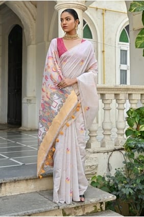 Off white Saree in Weaving Silk SR29377