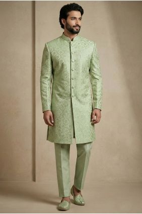 Jacquard Olive Men Kurta KURR266