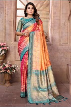 Orange  Weaving Banarasi silk Saree SR28366