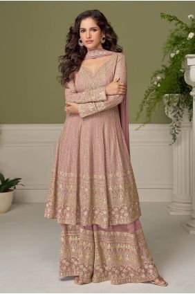 Georgette Georgette Palazzo Suit with Embroidered PZ4456